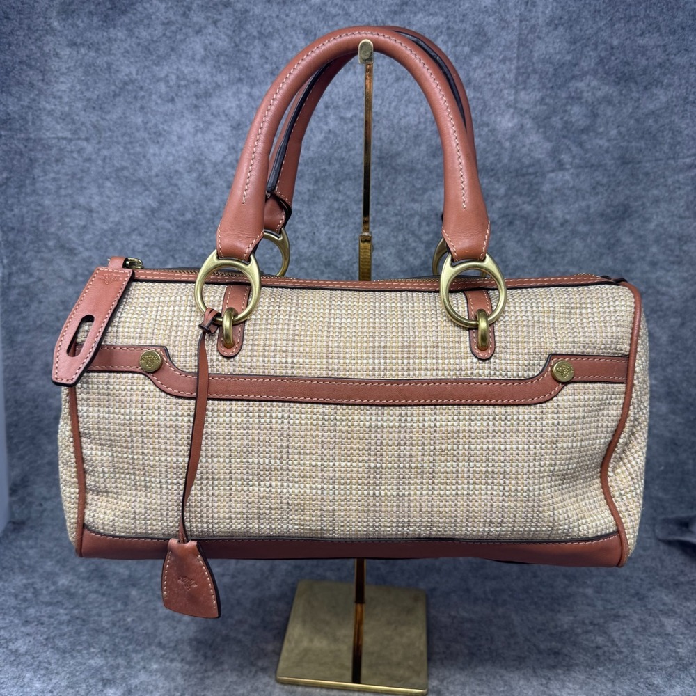 Prix De Dressage Women Satchel Purse Handbag Bag Old Money Raffia Padlock